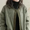 Trenchs de femmes mode automne hiver coton rembourré vêtements manteau style coréen lâche veste décontractée noir vert kaki femme