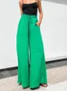 Women's Pants Ruffles Loose Black For Women Summer Korean Fashion Streetwear Rubber Band Waist Wide Leg Baggy