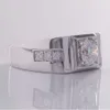 Redoors jóias moda Moissanite diamante fraco 585 14K branco para anel masculino