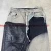 Jeans para hombres Patchwork Jeans lavados Hombres Mujeres Mejor calidad 2023fw Oversize Denim Trouserephemeralew