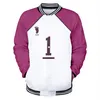 Japan Anime Haikyuu Baseball Jacket Men Bomber Jacket Shiratorizawa Academy Ushijima Wakatoshi Tendo Satori Cosplay Costume 4XL211j