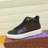 Designerskor män Beverly Hills Sneakers Calf Leather Trainer Rubber Platform Sneaker präglade trycktränare