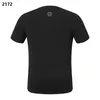 T-shirt slim fit firmata da uomo di moda PP T-shirt estiva con strass manica corta girocollo maglietta teschi stampa top colletto streetwear polo M-xxxL P2172