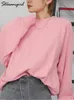 Streamgirl Basic Oversized Top Vrouwen Sweatshirts O Hals Katoenen Truien Losse Herfst Winter Kleding Sweatshirt Oversize 240115