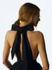 Abiti casual Sexy Bow Up Halter Backless Mini Dress Donna Nero senza maniche a vita alta A-line 2024 Ladies Elegante Party Clubwear