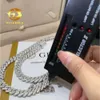 Fine Jewelry Pass Tester Diamond Out Out Miami Naszyjnik Sterling Sier 10 mm Cuban Link Chain Moissanite