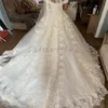 Luxury Lace Country Wedding Dress 2024 Off Shoulders Court Train Appliques Church Garden Bridal Gowns Elegant Fancy Pärled Brud Dress Vestios de Novia Spectacular