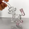 وردي شفاف من الزجاج العنيه الزجاجي التدخين التدخين زيت منصات dab dabs honeycomb percolator مياه الأنابيب