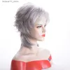 Synthetic Wigs Bob Wig with Bangs Mixed Color Short Ladies Wigs High Temperature Fiber Synthetic wig Hair Be dyed Q240115