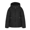 Trenchs de Femmes Streetwear Lâche Coréen Kawaii Vestes 2024 Hiver Chaud Fermeture À Glissière Pain Parkas Mode Élégant À Capuchon Coton Veste Manteau