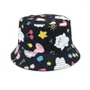 Berets Four Seasons Polyester Cartoon Cloud Print Hat Hat Hat Outdoor Travel Sun Cap для ребенка и девочки 100