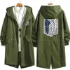 Attack on Titan Eren Levi Wind Trench Long Hoodie Jacke Shingeki No Kyojin Sasha Braus Ymir Armin Cosplay Wings of Liberty Y0903264l