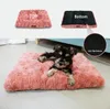 Dog Bed Pet Bed Washable Faux Fur Pet Crate Bed For Dog Anti-Slip Pet Mat Bed For Cat Fluffy Comfy Pet Sleeping Mat For Dog Mat 240115