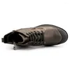 Botas masculinas tornozelo couro genuíno com zíper inverno pelúcia quente sapatos de trabalho sem tampa de aço tamanho grande 47 48 botas hombre cuero