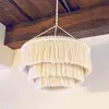 Geweven hangend tapijt Boheems macrame kwastje lampenkap Boho hangende lichtafdekking Noordse woonkamer lampenkap Home Decor 240115