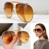 MARCUS Damen-Designer-Sonnenbrille TF900, ovale Metall-Piloten-Sonnenbrille, Hardware-Rahmen mit seitlicher Schutzhülle, 100 % UV-Schutz, luxuriöse Damenmode-Brille