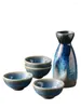 Flacons de hanche Ensemble de vin vintage japonais Tasse blanche Céramique Spirit Saké Pot en verre Accueil Échantillon de thé