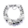 Chokers Choker Double Layers Big Pearls Collar Necklace Drop Delivery Jewelry Necklaces Pendants Otxrf