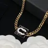 Jewelry Necklaces white Plated 925 Silver Graduated Luxury Brand Designers Letters Geometric Famous Women Round Crystal Rhinestone Gold 179