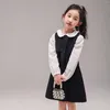 Girl Dresses Spring Girls Sleeveless Double-breasted Irregular Pleated Vest Dress