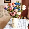 Fiori decorativi 55 cm 1 bouquet 5 teste peonia artificiale rosa tea seta finta per soggiorno fai da te giardino domestico decorazione di nozze