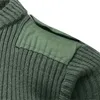 Тактический свитер для мужчин в стиле милитари Джерси Британская армия вязаный пуловер Зимняя шерстяная нашивка Винтаж Зеленый трикотаж с воротником холодный 240115