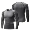 T-shirts pour hommes Camouflage hommes Compression course crème solaire chemise serrée à manches longues Fitness Sport T-shirt Jogging exercice