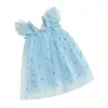 Abiti da ragazza Neonato Baby San Valentino Romer Tutu Dress Manica Stampa cuore Tulle Tuta in rete con fascia per capelli