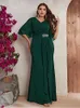 Plus Size Dresses Plus-size V-neck Chiffon Dark Green Wedding Banquet Gown 4xl 5xl Big Women Bridesmaid Dress