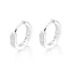 Boucles d'oreilles Huggie en argent Sterling 925 originales, bijoux fins, imitation CZ, Micro pavé, cerceau en argent Sterling 925 massif Earri290c