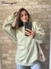 Streamgirl Basic Oversized Top Vrouwen Sweatshirts O Hals Katoenen Truien Losse Herfst Winter Kleding Sweatshirt Oversize 240115