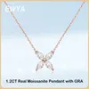 EWYA 1.2CT кулон с бабочкой и конским глазом для женщин, стерлинговое серебро 925 пробы, бриллиантовая цепочка, ожерелья, ювелирные изделия 240115