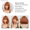 Perucas sintéticas laranja gengibre por curto bob perucas de cabelo sintético com franja reta lolita peruca bonito para mulheres cosplay diário resistente ao calor q240115