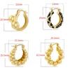 Orecchini a cerchio ZHUKOU 4 stili stampa leopardo smalto piccolo per donna perline in ottone forma piercing VE1215