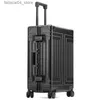 Чемоданы 100% алюминиевые чемоданы на колесах Дорожный багаж большого размера Металлический водонепроницаемый чемодан для ручной клади 20/22/24-дюймовый чемодан на колесиках Q240115