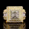 KIBO bijoux championnat personnalisé Hip Hop Sier plaqué or deux tons haute qualité Moissanite glacé anneaux