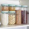 Organizzazione di stoccaggio degli alimenti set cucina Contenitore di stoccaggio alimentare trasparente con coperchi durevoli cereali per cereali di cereali Milk in plastica sigillata in polvere in polvere