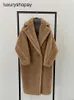 MaxMaras Coat Teddy Bear Dames Cashmere Coats Wol Winter 2024 Autumnwinter Nieuwe Max Camel Fleece Fur For Women Mid Length CoA