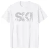 Camiseta masculina engraçado esqui legal esqui esquiador verão inverno esportes amantes snowboard montanhismo presentes de aniversário camiseta