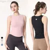 LL Designer Tank Top Yoga Zomer Stijl Slim Fit Sportvest Dames Mouwloze Set Gym Training Pilates Mode KledingIPU9