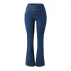 Damesjeans Dames klassiek casual slank hoge taille blauw denim potlood maat 12 korte jeansbroek voor dames