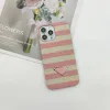 Cas de téléphone de concepteur Cas de téléphones antichocs Femmes Mode Textile Stripe Phonecase Lettres Couverture pour hommes pour iPhone 15 Pro Max Plus 14 13 12 11 XS XR -3
