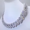 2024 Bijoux de mode Iced Out Sterling Silver Collier Chaînes VVS Moisanite Cuban Link Chain