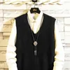 Men's Vests Clothing Plain Sleeveless V Neck Waistcoat Knit Sweater Male Black Solid Color Vest Designer Luxury Spring Autumn Casual A