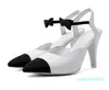 2024 scarpe scarpe da sposa in pelle da donna Tacco spesso Tacchi patchwork lettera fiocco testa tonda