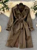 Giacche da donna Singreiny Autumn Fashion PU Leather Ladies Neck Leattole Maniche lunghe Vintage Out Doppio cappotto
