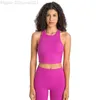 AL yoga bar Lycra da donna collo alto antiriflesso Yoga Top nudo elastico shock sportivo fitness canotta W62N