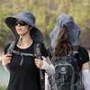 Basker sommarhattar för kvinnor utomhus UV anti nackskydd Solvisor dam fiske vandring bred brim sjal solskyddsmedel