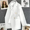 Wiosenna jesienna Blazer Elegancka kurtka damska Chic Casual Sports Suit Koreańska moda płaszcza luksusowe solidne ubrania biurowe 240115