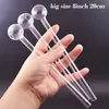 Grande taille 200mm 8 pouces Pyrex brûleur à mazout tuyaux en verre clair brûleurs de haute qualité barboteur pour fumer de l'eau Bongs tube de paille tuyau en verre prix le moins cher